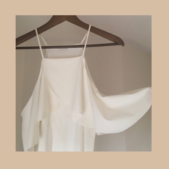 ZARA white off-shoulder cut out dress - Picture 2 of 4